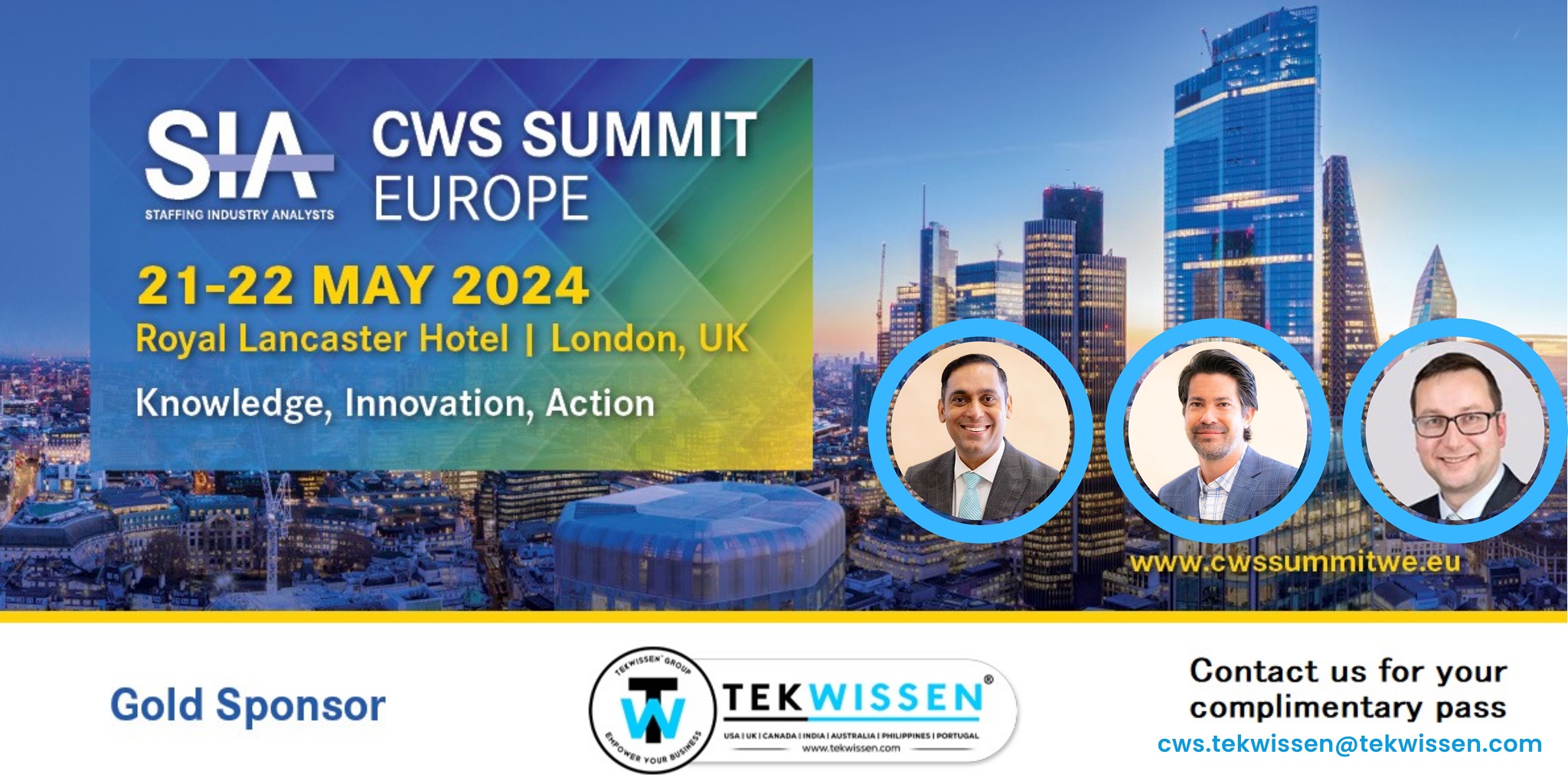 TekWissen Events Gold Sponsor at SIA CWS Summit Europe 2024 London
